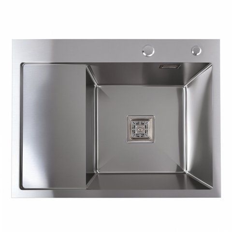 Кухонна мийка Platinum Handmade 65*50 R (квадратний сифон 3,0/1) 38087 фото