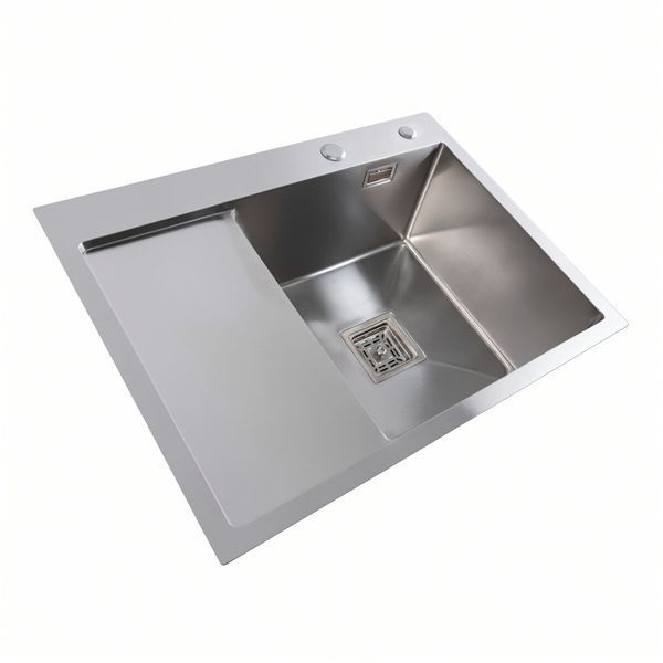 Кухонная мойка Platinum Handmade 65*50 R (квадратный сифон 3,0/1) 38087 фото