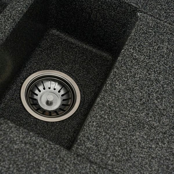 Гранитная мойка для кухни Platinum 7850W TOSKANA матовая Графит 3624 фото
