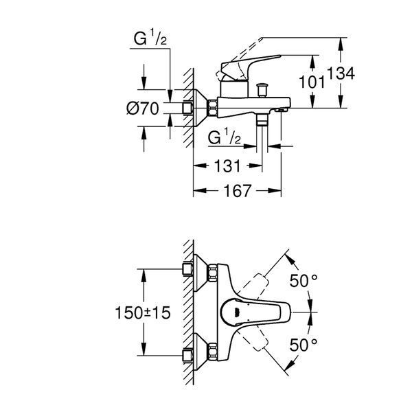 Змішувач для ванни Grohe Start Flow 23772000 CV036285 фото