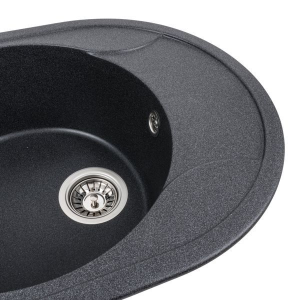Гранітна мийка для кухні Platinum 5847 ONYX матовий Карбон 39963 фото