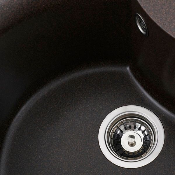 Гранітна мийка для кухні Platinum 480 TURAS матова Шоколад 3319 фото