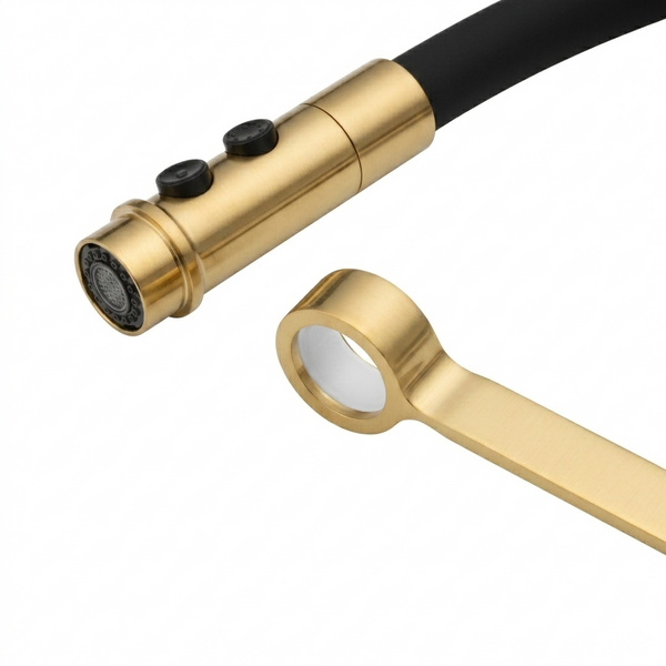 Комплект кухонной мойки Platinum 60*50 PVD ST4313 Gold SL2355 фото