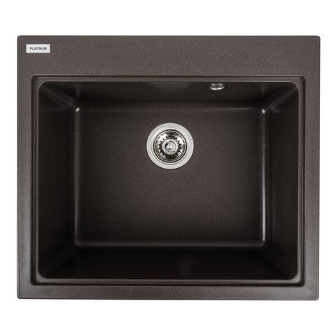 Гранітна мийка для кухні Platinum 5852 VESTA матова Темна скеля 40347 фото
