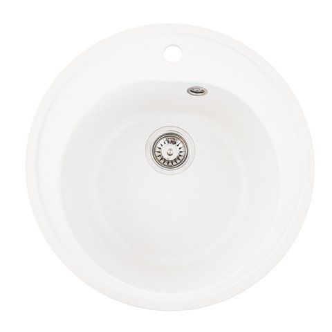 Гранітна мийка для кухні Platinum 510 LUNA матова Білосніжна 3321 фото