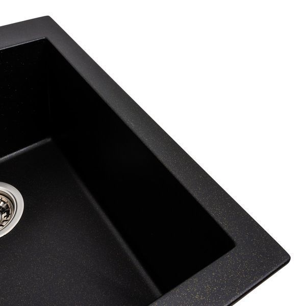 Гранітна мийка для кухні Platinum 4150 SOKIL матова Чорна GOLD 38995 фото