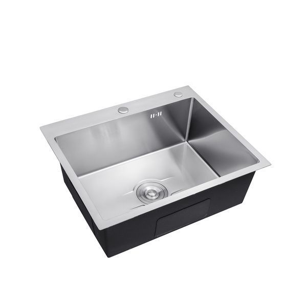 Комплект кухонної мийки Kroner KRP Derby - 6050HM Brush BLK ST27270 фото