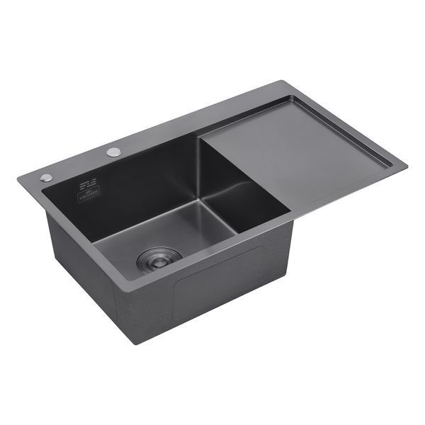 Комплект кухонної мийки Kroner KRP Schwarze 7849LHM PVD ST4303 ST42121 фото
