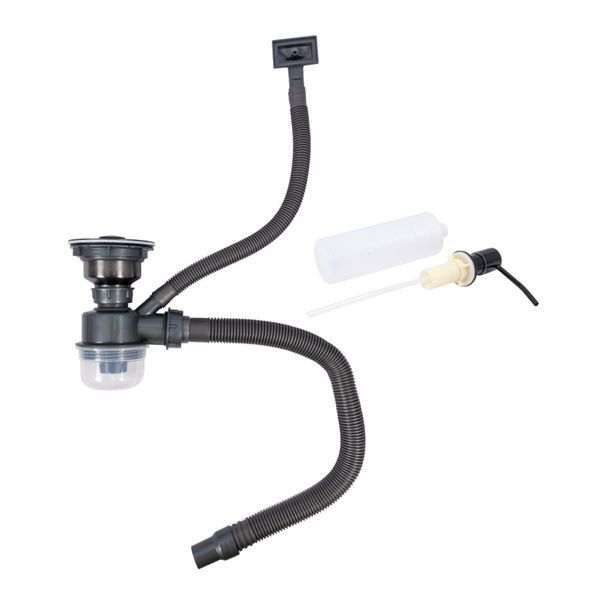 Комплект кухонної мийки Valeso 60х50HM PVD ST08 Grafite SL73540 фото