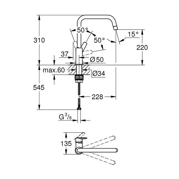 Змішувач для кухні Grohe QuickFix Start 304702430 CV032190 фото