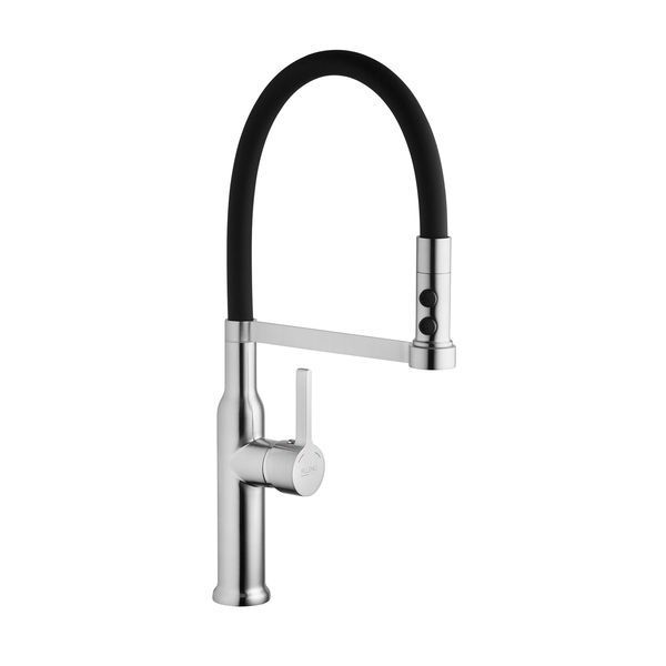 Комплект кухонної мийки Kroner KRP Geb&uuml;rstet 78х49LHM BLK04 nichel SL54729 фото