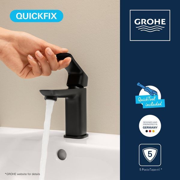 Смеситель для раковины Grohe QuickFix Dice S-Size 1018572430 с донным клапаном CV036200 фото