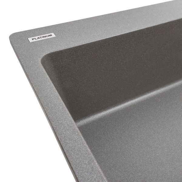 Гранітна мийка для кухні Platinum 7850 Bogema матова (сірий мусон) 38739 фото