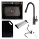 Комплект кухонної мийки Valeso 60х50HM PVD ST08 Grafite SL73540 фото 1