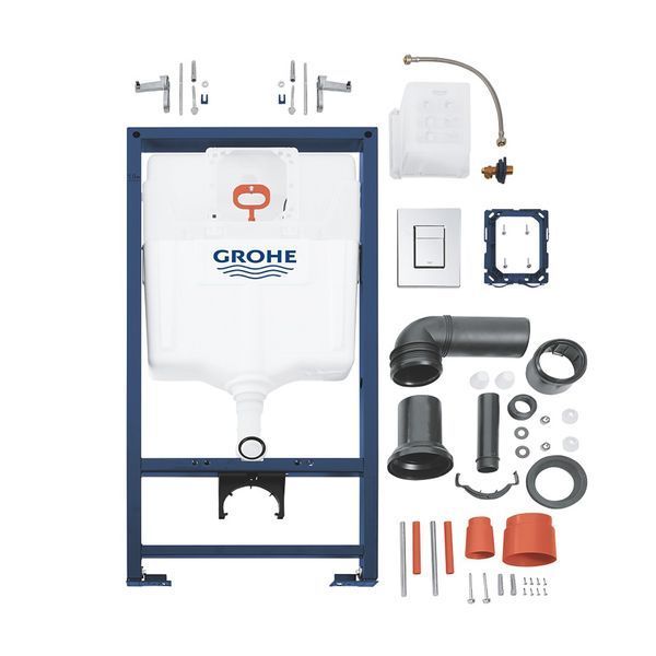 Комплект 4 в 1: Інсталяція Grohe Rapid SL 3 в 1 38772001 + Унітаз підвісний безобідковий Kroner Eifel WHI493436 TORNADO з сидінням (38772001KE493436T) CV035171 фото