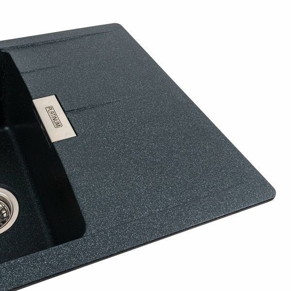 Гранітна мийка для кухні Platinum 6250 ZIRKONE матовий Антрацит 41582 фото