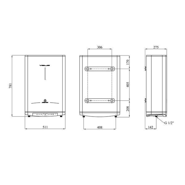Водонагрівач Ariston Velis PRO 50 EU з мокрим ТЕНом 3626135 CV034572 фото