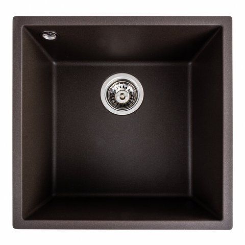 Гранітна мийка для кухні Platinum 4040 RUBA матова темна скеля 41648 фото