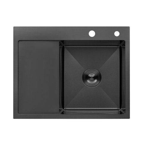 Кухонна мийка Kroner KRP Schwarze - 6350RHM PVD (3.0/1.0 мм) CV031323 фото