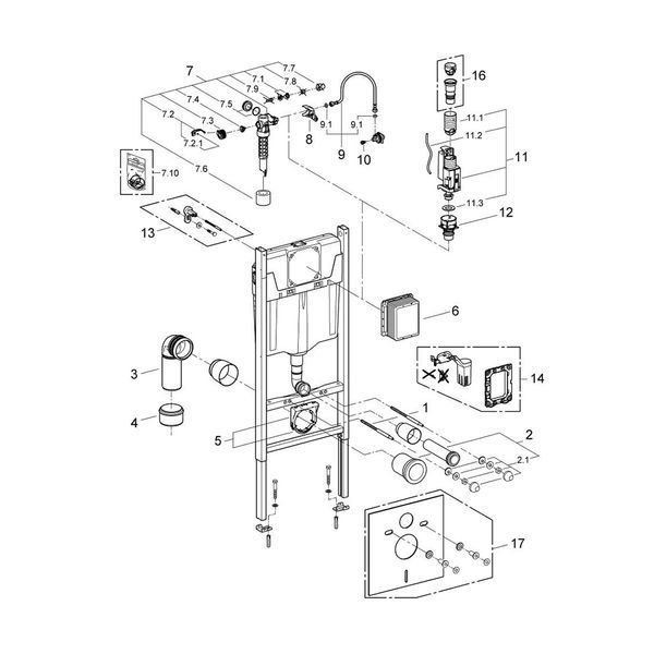 Комплект 4 в 1: Инсталляция GROHE Solido 3 в 1 3884966Q + Унитаз безободковый Kroner Eifel WHI493436 TORNADO с сиденьем Slim Duroplast / Soft-close / Quick relase KE493436WHIT (3884966KE493436T) CV035172 фото