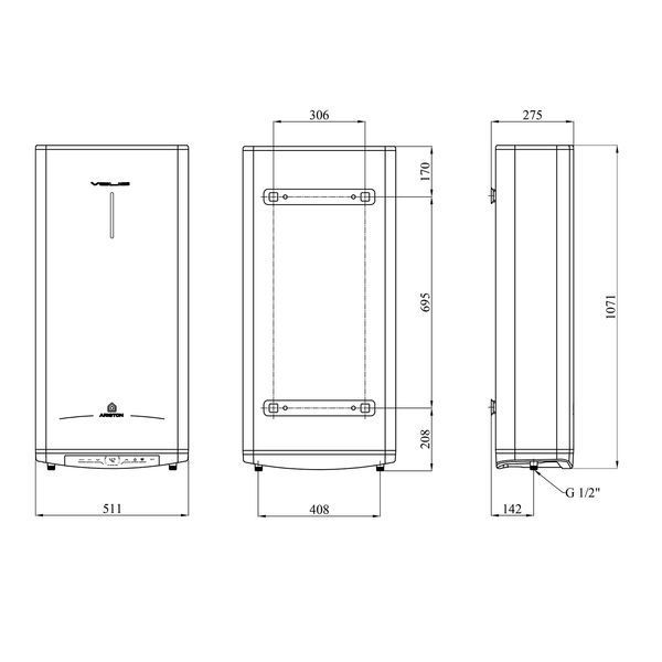 Водонагреватель Ariston Velis PRO 80 EU с мокрым ТЭНом 3626136 CV034573 фото