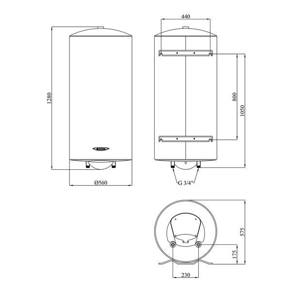 Водонагрівач Ariston ARI 200 VERT 560 THER MO EU з мокрим ТЕНом 3000327 CV034042 фото