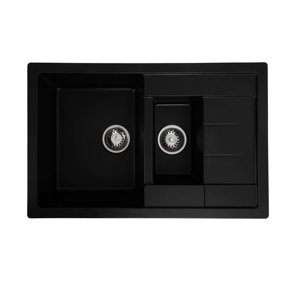 Гранітна мийка для кухні Platinum 7850W TOSKANA матова Чорна 3664 фото