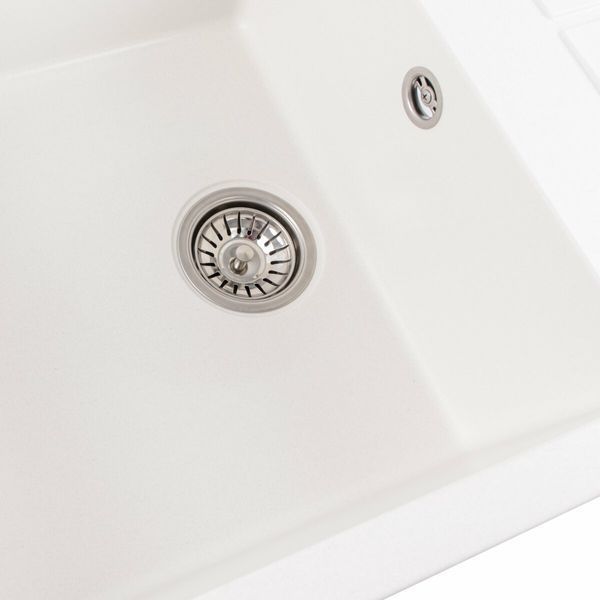 Гранитная мойка для кухни Platinum 7950 Selena матовая Белоснежная 4016 фото
