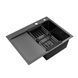 Кухонна мийка Kroner KRP Schwarze - 6350RHM PVD (3.0/1.0 мм) CV031323 фото 5