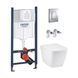 Комплект 4 в 1: Инсталляция GROHE Solido 3 в 1 3884966Q + Унитаз безободковый Kroner Eifel WHI493436 TORNADO с сиденьем Slim Duroplast / Soft-close / Quick relase KE493436WHIT (3884966KE493436T) CV035172 фото 1