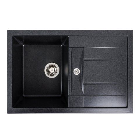 Гранітна мийка для кухні Platinum 7850 TROYA матовий Карбон 39972 фото