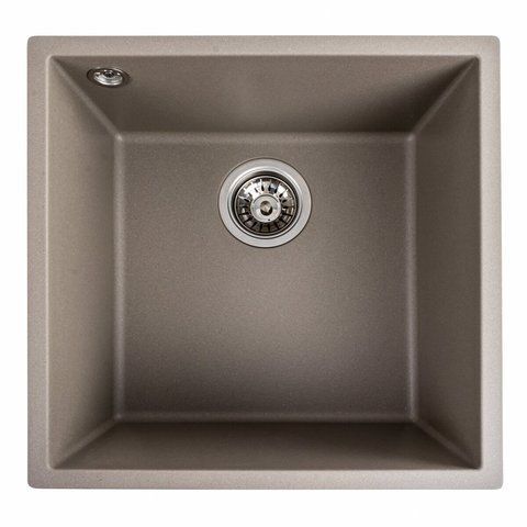 Гранітна мийка для кухні Platinum 4040 RUBA матовий титан 41649 фото