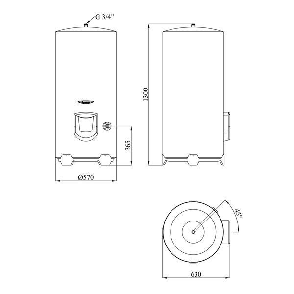 Водонагрівач Ariston INITIO XP 200 STAB 570 MO EU з мокрим ТЕНом 3000595 CV034043 фото