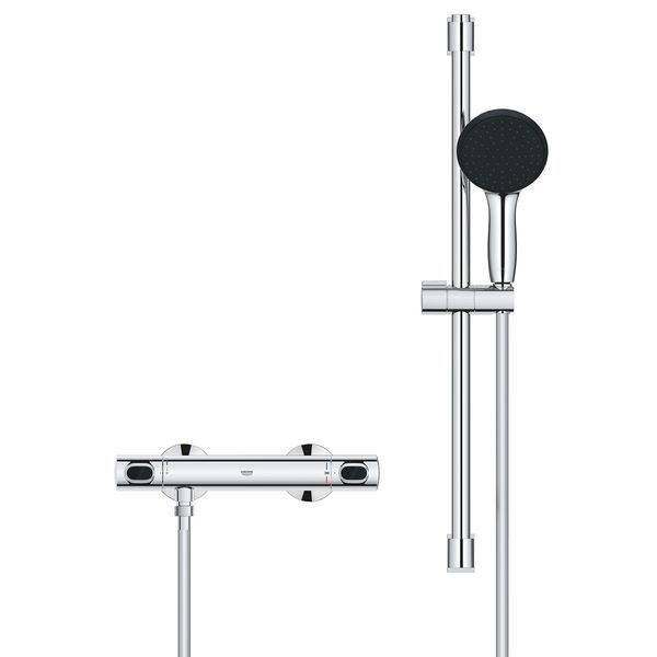 Набор смесителей Grohe Quickfix термостат для душа с душевым гарнитуром Precision Flow THM и смеситель для раковины StartEdge S-Size UA202503TE CV030628 фото