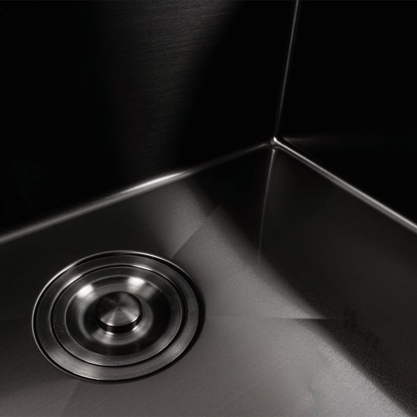 Кухонна мийка чорна PVD 78*46 Platinum Handmade 42225 фото