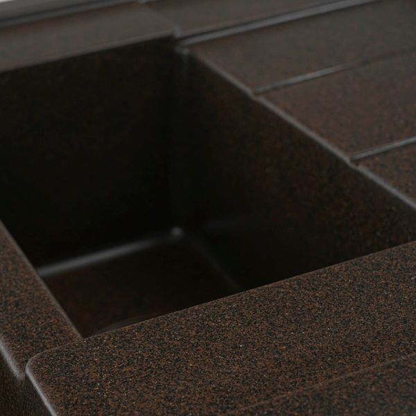 Гранітна мийка для кухні Platinum 7850W TOSKANA матова Шоколад 3672 фото