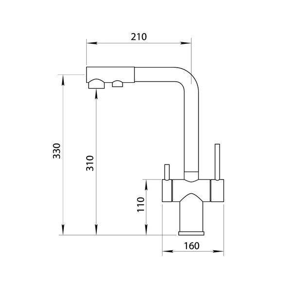 Комбінований змішувач на кухню графітовий 4в1 Nett FWGr-33 282 фото