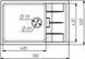 Гранітна мийка для кухні VALESO 7850 ROMA матовий Карбон 48984 фото 2