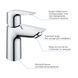 Набор смесителей Grohe Quickfix термостат для душа с душевым гарнитуром Precision Flow THM и смеситель для раковины StartEdge S-Size UA202503TE CV030628 фото 14