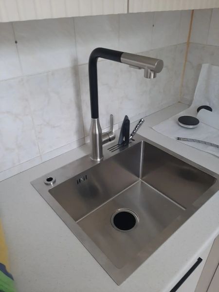 Кухонная мойка накладная 1.5 мм из нержавейки 45 см Nett NS-5245 270 фото