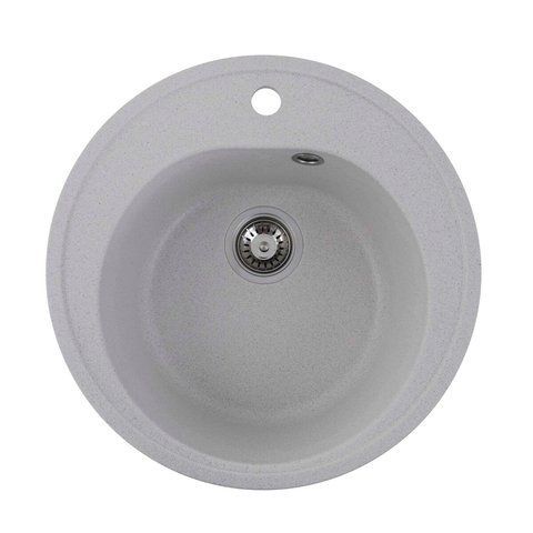 Гранітна мийка для кухні VALESO LUNA 510 матова Біла в крапку 49352 фото