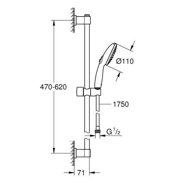 Душевой гарнитур Grohe QuickFix Vitalio Comfort 110 27948001 CV033525 фото