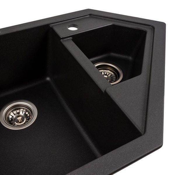 Гранітна мийка для кухні Platinum 9950 PANDORA матовий Моріон 41669 фото