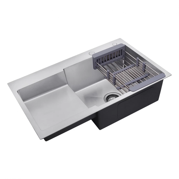 Комплект кухонной мойки Kroner 780х480 RHM Geb&uuml;rstet ST030021 фото