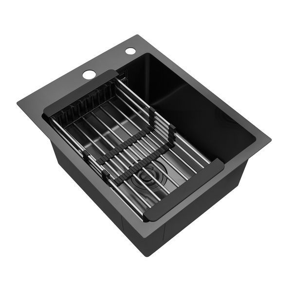 Кухонна мийка Kroner KRP PVD Schwarze - 4050HM (3,0/1,0 мм) CV035374 фото