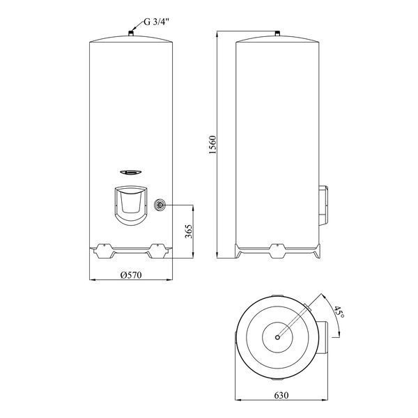 Водонагрівач Ariston INITIO XP 300 STAB 570 THER MO EU з мокрим ТЕНом 3000597 CV034044 фото