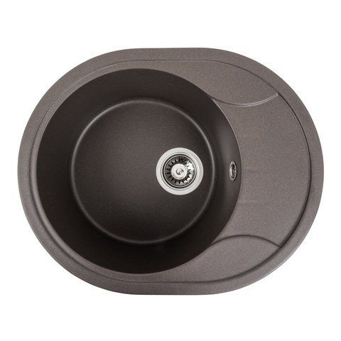 Гранітна мийка для кухні Platinum 5847 ONYX матова Темна скеля 40340 фото