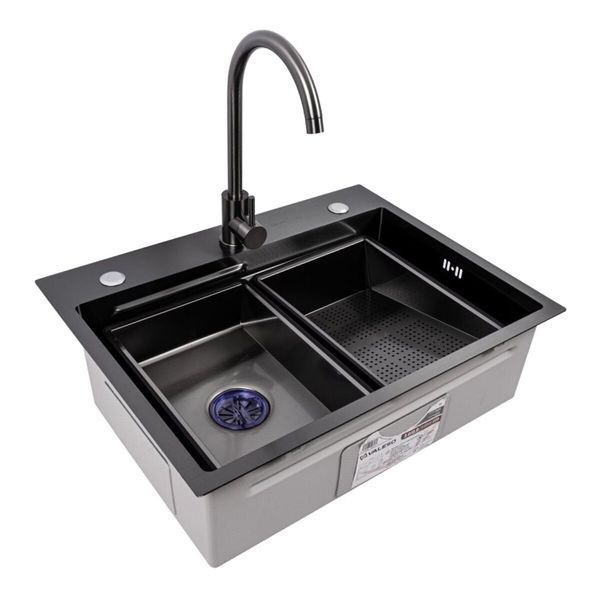 CM 64*50B Кухонна мийка PVD чорна (Work station) Valeso Handmade 50199 фото