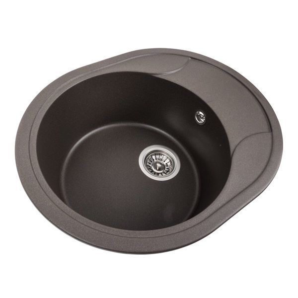 Гранітна мийка для кухні Platinum 5847 ONYX матова Темна скеля 40340 фото