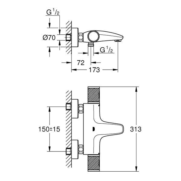 Смеситель термостатический для ванны Grohe QuickFix Precision Feel 34788000 CV033576 фото